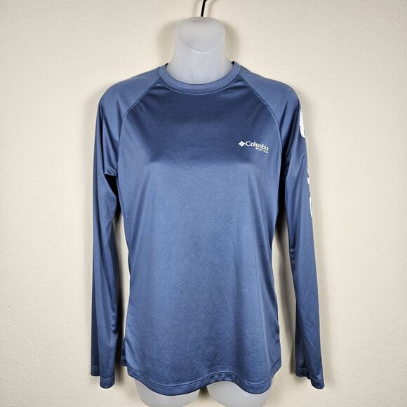 Columbia PFG Tidal Deflector Long Sleeve Pullover Sun Protection Blue Womens S - Picture 1 of 14